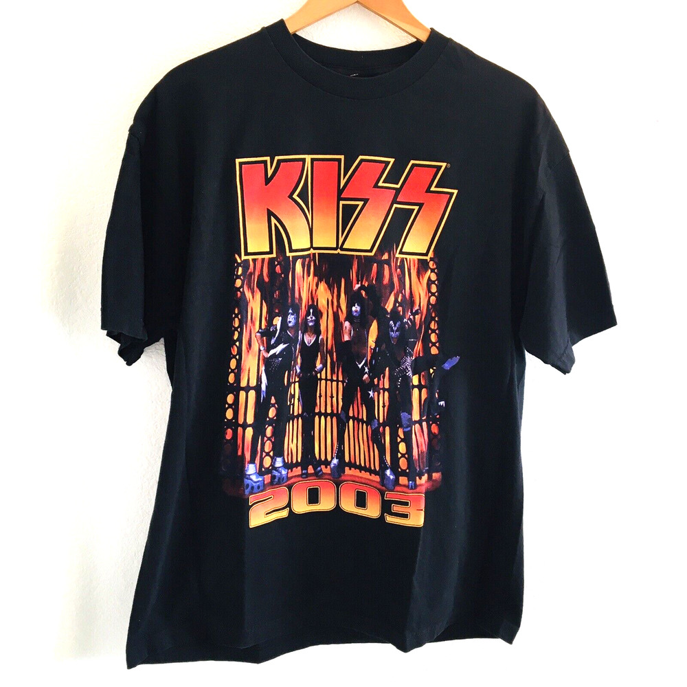 Vtg 2003 KISS Hotter Than Hell Short Sleeve Shirt XL UNWORN MINT NWOT ALSTYLE
